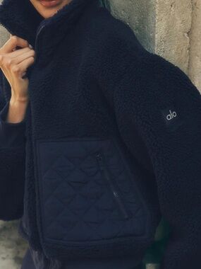Navy ALO Yoga Sherpa Edge Bomber
